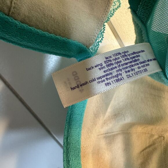 Cacique Bra 42DDD Teal Nude Lace Adjustable Straps Lane Bryant Lingerie Top - Picture 10 of 11